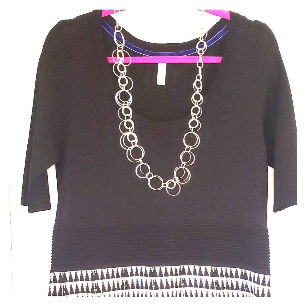 Ladies black and white sweater dress